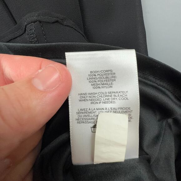 Express Chiffon Mesh Inset Mini Dress Black 0 Long Sleeve High Neck Goth Romance - Picture 9 of 9